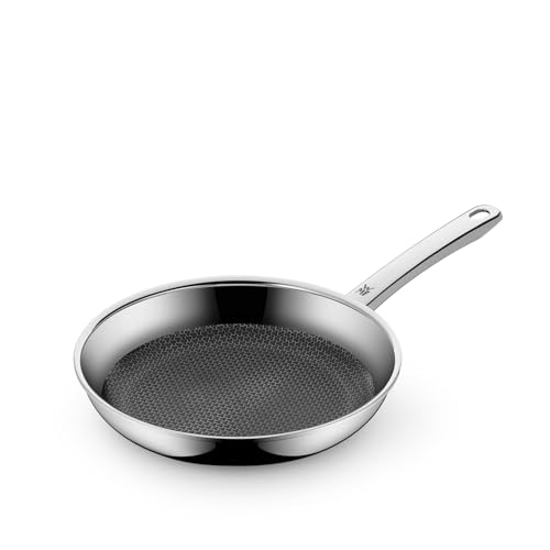 WMF 1756246411 frying pan coated Ø 24cm|black Profi Resist stainless steel handle multilayer material with honeycomb structure suitable for induction hand wash, Silver