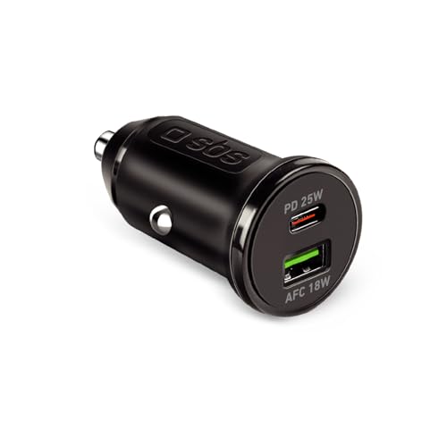 SBS 25 Watt Autoladegerät, Ladegerät für iPhone, Samsung... en promo sur Amazon