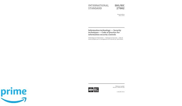 Amazoncom Isoiec 270022013 Second Edition Information - 