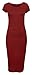 Forever Womens Plain Cap Sleeves Bodycon Midi Dress