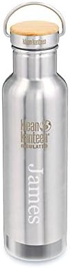 Klean Kanteen Insulated Reflect 20oz Bamboo Brushed Stainless with Free Laser Engraving