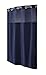 Hookless RBH40MY297 Fabric Shower Curtain with Built in Liner -Navy Blue