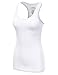 JJ Perfection Women's Solid Ribbed Knit Stretch Racerback Tank Top White L