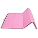 Soozier PU Leather Gymnastics Tumbling/Martial Arts Folding Mat, Pink, 4 x 6' x 2
