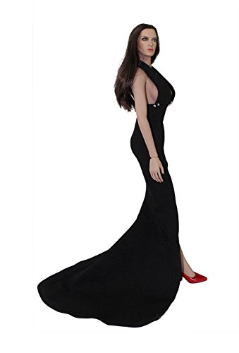 Phicen Female Body Dress for Action Figures Dolls Black