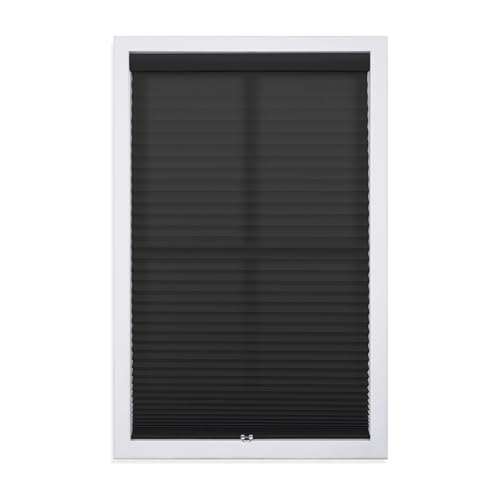 DEZ FURNISHINGS Cordless 1" Light Filtering Pleated Shade, Fabric, 29.5" W x 48…