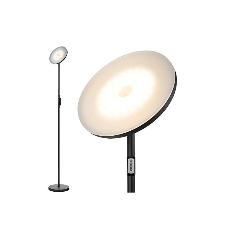 JOOFO Floor Lamp,30W/2400LM Sky LED Modern Torchiere 3 Color Temperatures Super Bright Floor