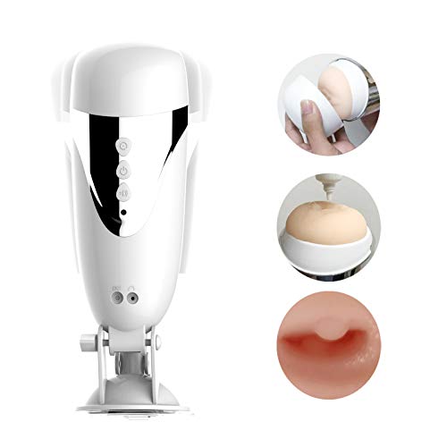 Vibrating Male Masturbator Cup, Edan\'s Secret Electric Handsfree Stroker Sex Toy with Base, 10 Vibration Modes for Men, Sexy Moan, 3D Realistic Vagina, Penis Tranning Adult, Waterproof
