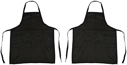 Black Apron Two Pack Kitchen Aprons for Women or Men - Multi-Use Apron to Act as Kitchen, Gardening, or Work Utility Apron - Easy Storage to be Placed in Any Closet or Cookware Cabinet