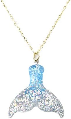 Gahrchian Necklace for Girl Sister Girlfriend Teen Birthday Gift Mermaid Transparent Resin Choker Necklaces