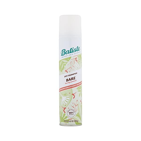 Batiste-Dry-Shampoo-Natural-Light-Bare-200ML Batiste Dry Shampoo in Bare 200ml, Barely Scented Light Fragrance, No Rinse Spray to Refresh Hair in Between Washes