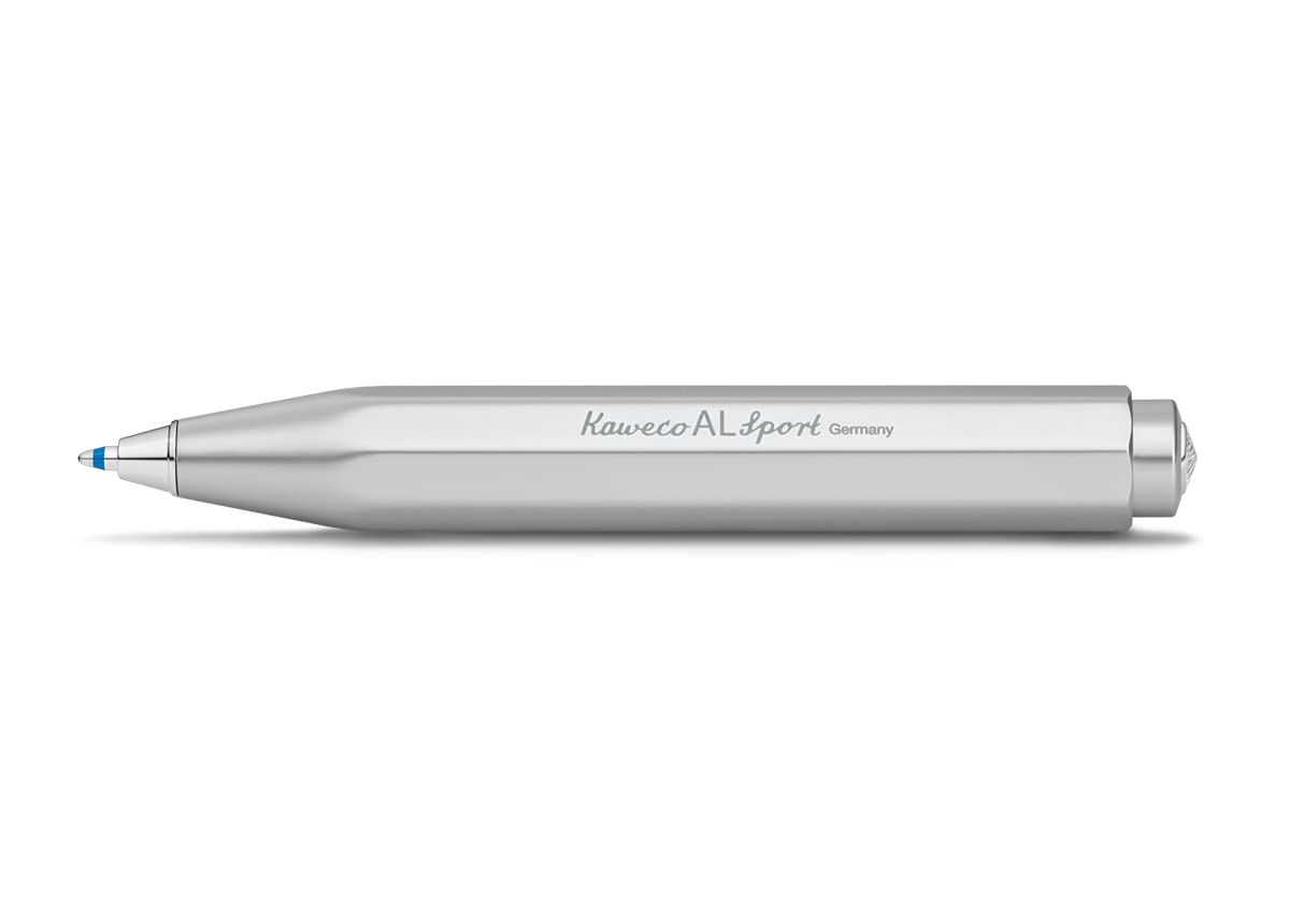 Kaweco AL SPORT Ball Pen Silver I Retractable Ballpoint Pen in Classic Design with Standard D1 Refills I Aluminium Ball Pen 10.5 m