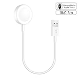 ADDSMILE Short Watch Charging Charger Cable Compatible for Apple Watch Series 3/2/1 38mm 42mm White(1 ft/0.3 m)