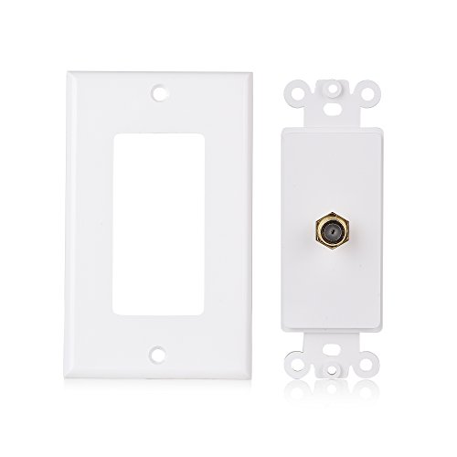 Cable Matters 2Pack 1Port TV Cable Wall Plate (Coax Wall Plate) in
