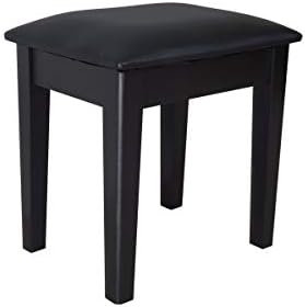 Facilehome Vanity Stool Dressing Stool Makeup Chair Bench with Cushion and Solid Legs for Bedroom Closet Dressing Room,Black
