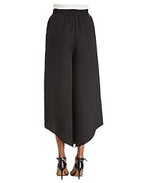 Pantalones de dama con patas anchas de palazzo con capas altas y sueltas