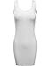 FPT Womens Basic Extra Long Fitted Tunic Tank Top WHITE SMALL