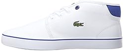 Lacoste Unisex-Child Ampthill Sneaker, White/Royal