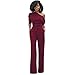 LKOUS Women's Off Shoulder High Waist Belted Jumpsuit Romper for Club Cocktail