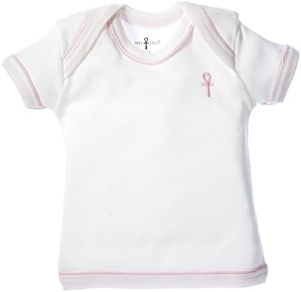 little pharo 100% Extra-Long Staple Egyptian Cotton Short-Sleeved Shirt (ivory with pink piping, size 18-24 months)