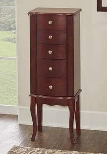 Amazon Com Jewelry Armoire Brown Mahogany Wood With Mirror Free
