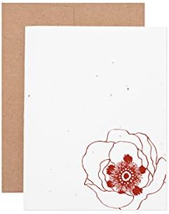 Ruff House Art Poppy Flower Wildflower Seeded Letterpress Greeting Card Box Set