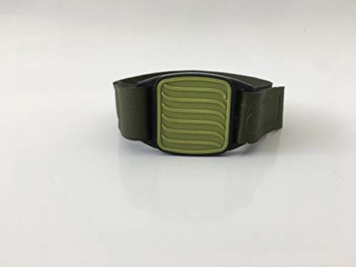 Freestyle Libre Sensor Armband, Sports Style - Wave Design (Olive Green & Black) (XS)
