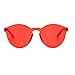 MINCL/FAshion Party Rimless One Piece pinky Clear Lens Color Sunglasses -yhl (red, ca)