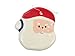 Shiny Glazed Earthenware Santa Christmas Ornament – Charming Santa Face Design with Hanging String for Holiday Tree Decor – Set of 6 Decorative Xmas Ornaments