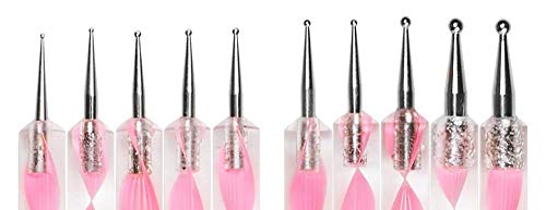 GREEN FABWOOD 5 X 2 Way marblefree Dotting Pen Set for Nail Art Manicure Pedicure, 4 Ounce. - Thumbnail 3