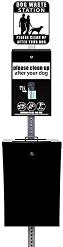 Ultimate Dog Waste Station -Free 400 Waste Bags and 50 can Liners -ONEPul - Ultimate Can - D-777-BLK
