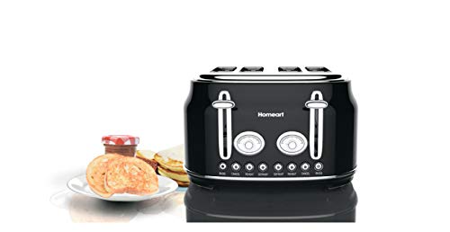 Homeart Artisan Toaster, 4 Slice, Black