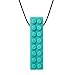 ARK Brick Stick, Chew Necklaces for Sensory Kids and Adults, Oral and Hand Fidget for Autism, ADHD, SPD, Anxiety, Medical-Grade 2-Textured Chew Necklace, XT, Medium Firm, Teal