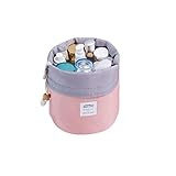 Clearance! Waterproof Cosmetic Travel Barrel Toiletry Bag Organizer Makeup Bag Bathroom Storage Drawstring (Pink)