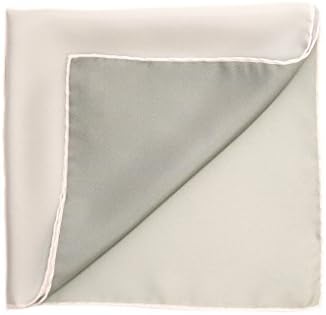 Elizabetta Large Italian Silk Pocket Square, 4 Shades of Sage Green & Grey