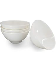 Happy Sales HSJM-RBWHT4, Set of 4 Jade Melamine Soup Rice bowls, Won Ton Miso Soup Bowls, Asian Soup Bowls, Superior Quality !