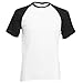 Fruit Of The Loom Mens Short Sleeve Baseball T-Shirt (L) (White/Kelly Green)