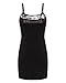 ZANZEA Women's Sexy Lingerie Lace Teddy Chemises Full Slips Sleepwear Mini Babydoll Nightgown G-String Black 14