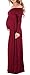 SuperMom Women Over-the-Shoulder Long Sleeves Maternity Dress Wine Red M