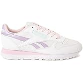 Reebok Mens Classic Leather Sneaker, White/Pixel Pink/Purple Oasis, 7 Big Kid US