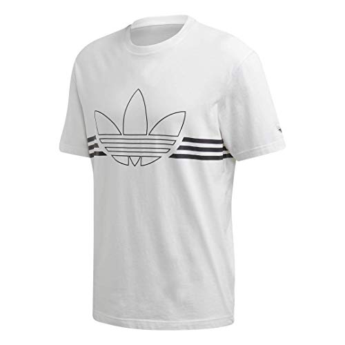 adidas Originals Men's Outline Trefoil Tee, White, X-Large