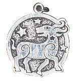 Sidellu Gwynder - 1 January to 22 January - Mythical Goat Stag to Invoke Attraction - Celtic Birth Charm in Antiqued Sterling Silver
