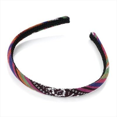 Multi-Colured Slim Aztec Fabric Alice Band AJ24207