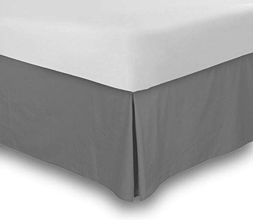 Bed Skirt (Full, Grey, 15 Inch Fall) - Hotel Quality, Iron Easy, Quadruple Pleated , Wrinkle and Fade Resistant - by Utopia Bedding