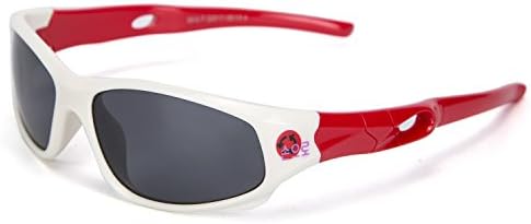 Kids Polarized Sunglasses Flexsible Sport Glasses for Boy &amp; Girl White/Red
