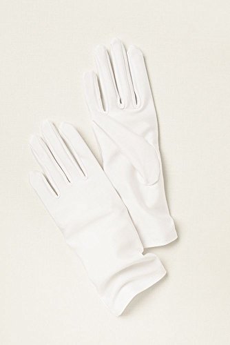 Matte Satin Wrist Length Gloves Style LEA, White