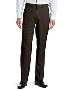 Image of Haggar ECLO Smart Fiber Straight Fit Dress Pant for Men Chocolate 32W x 34L