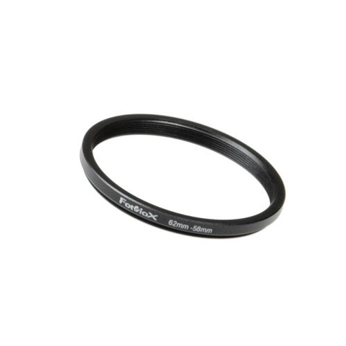 Fotodiox Metal Step Down Ring, Anodized Black Metal 62mm-58mm, 62-58 mm