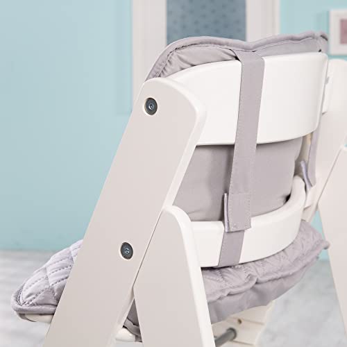 roba Sit Up III Baby High Chair with Removable Footrest and Safety Straps – Adjustable Height – White Wood