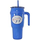 Buffalo Football Josh Potato Logo Game Day 40oz Stainless Steel Double Wall Insulated Travel Mug Coffee Mug Tumbler with Lid, Handle and Straw
